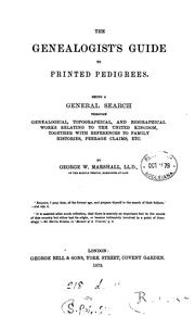 Cover of: The genealogist's guide to printed pedigrees