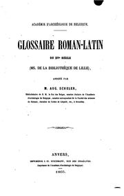 Cover of: Glossaire roman-latin du XVe siècle: (ms. de la Bibliothèque de Lille)