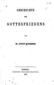 Cover of: Geschichte des Gottesfriedens