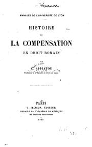 Cover of: Histoire de la compensation en droit romain