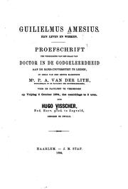 Cover of: Guilielmus Amesius: zijn leven en werken by Hugo Visscher