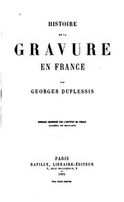 Cover of: Histoire de la gravure en France