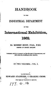 Cover of: Handbook of the Industrial Department of the International Exhibition, 1862