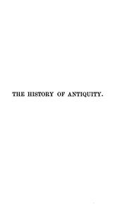 Cover of: The history of antiquity, from the Germ. by E. Abbott