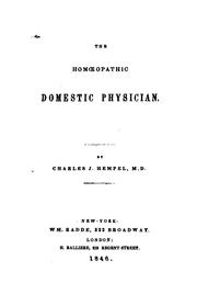 Cover of: The Homœopathic Domestic Physician