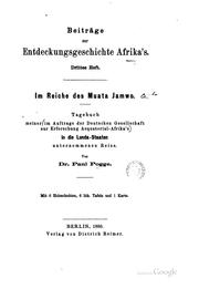 Cover of: Im Reiche des Muata Jamwo: Tagebuch meiner im Auftrage der deustsche ...