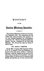 Cover of: History of the American Missionary Association: Its Constitution and Principles, &c. &c. by Lewis Tappan