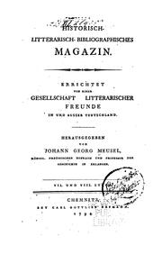 Cover of: Historisch-litterarisch-bibliographisches Magazin