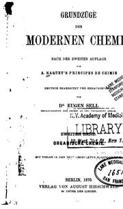 Cover of: Grundzüge der modernen Chemie v. 2, 1870