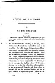 Cover of: Hours of Thought on Sacred Things: A Volume of Sermons by James Martineau, James Martineau, James Martineau