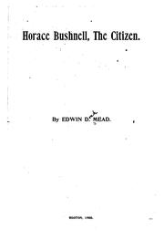 Cover of: Horace Bushnell, the Citizen