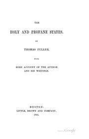 Cover of: The Holy and Profane States by Thomas Fuller
