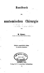 Cover of: Handbuch der anatomischen Chirurgie