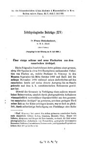 Cover of: Ichthyologische Beiträge XV- XVII.
