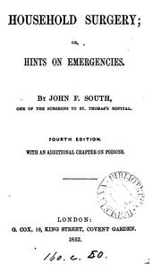 Cover of: Household surgery; or, Hints on emergencies. With an additional chapter on poisons