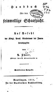 Cover of: Handbuch für die feinwollige Schaafzucht