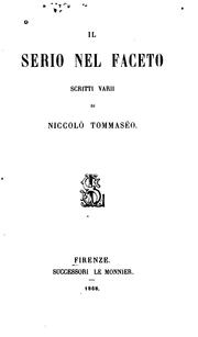 Cover of: Il serio nel faceto: scitti varii by Niccolò Tommaseo