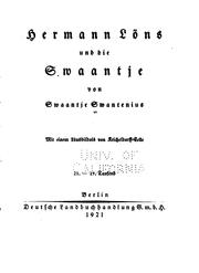 Cover of: Hermann Löns und die Swaantje: Mit einem Lönsbildnis von Kricheldorff-Celle by Swaantje Swantenius