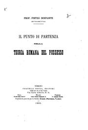 Cover of: Il punto di partenza nella teoria romana del possesso