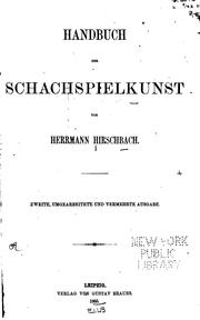 Handbuch der Schachspielkunst by Herrmann Hirschbach