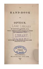 Cover of: Hand-book of optics: Illustrated by 158 Engravings on Wood