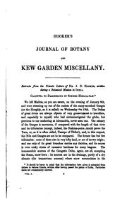 Hooker's Journal of Botany and Kew Garden Miscellany by Sir William Jackson Hooker