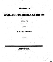 Cover of: Historiae equitum romanorum libri IV. by Joachim Marquardt