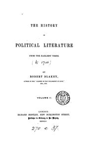 Cover of: The history of political literature