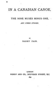 Cover of: In a Canadian Canoe, The Nine Muses Minus One, and Other Stories by Barry Pain