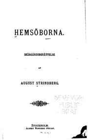 Cover of: Hemsöborna: skärgårdsberättelse by August Strindberg