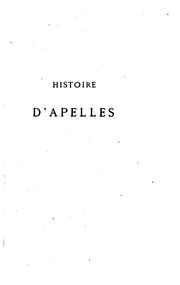 Cover of: Histoire d'Apelles by Henry Houssaye