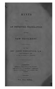 Cover of: Hints for an improved translation of the New Testament