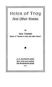 Cover of: Helen of Troy and Other Poems by Sara Teasdale