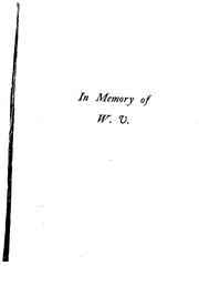 Cover of: In Memory of W. V. by William Canton