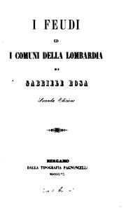 Cover of: I feudi ed i comuni della Lombardia