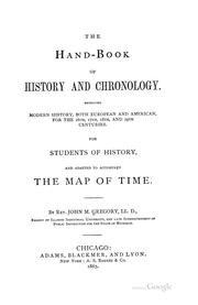 Cover of: The Hand-book of History and Chronology: Embracing Modern History, Both European and American ...