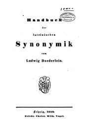 Cover of: Handbuch der lateinsichen Etymologie