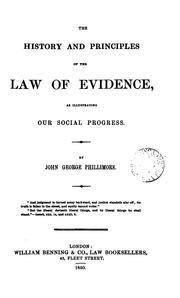 Cover of: The History and Principles of the Law of Evidence as Illustrating Our Social Progress