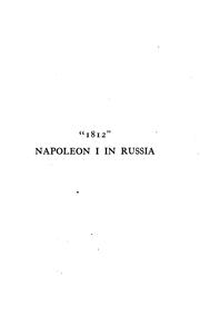 Cover of: 1812 [i.e. Eighteen-twelve], Napoleon I in Russia