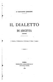 Cover of: Il dialetto di Arcevia (Ancona) by Giovanni Crocioni