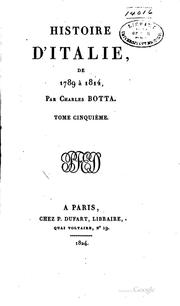 Cover of: Histoire d'Italie, de 1789 à 1814: de 1789 a 1814