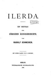 Cover of: Ilerda: Ein Beitrag zur römischen Kriegsgeschichte by Rudolf Schneider