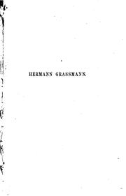 Cover of: Hermann Grassmann: Sein Leben und seine Werke by Victor Schlegel