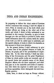 Cover of: India and Indian engineering, 3 lectures