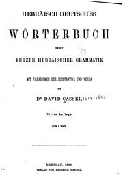 Cover of: Hebräisch-deutsches Wörterbuch, nebst kurzer hebräischer Grammatik; mit Paradigmen der ...