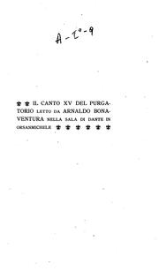 Cover of: Il canto XV del Purgatorio