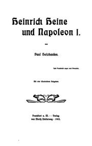 Cover of: Heinrich Heine& Napoleon I by Paul Holzhausen