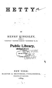 Cover of: Hetty ... by Henry Kingsley