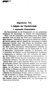 Cover of: Grundzüge der Psychotechnik