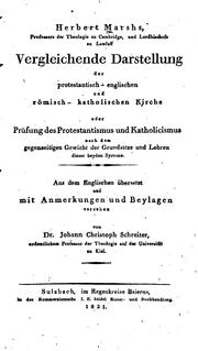 Cover of: Herbert Marshs vergleichende Darstellung der protestantisch-englischen und römisch-katholischen ...